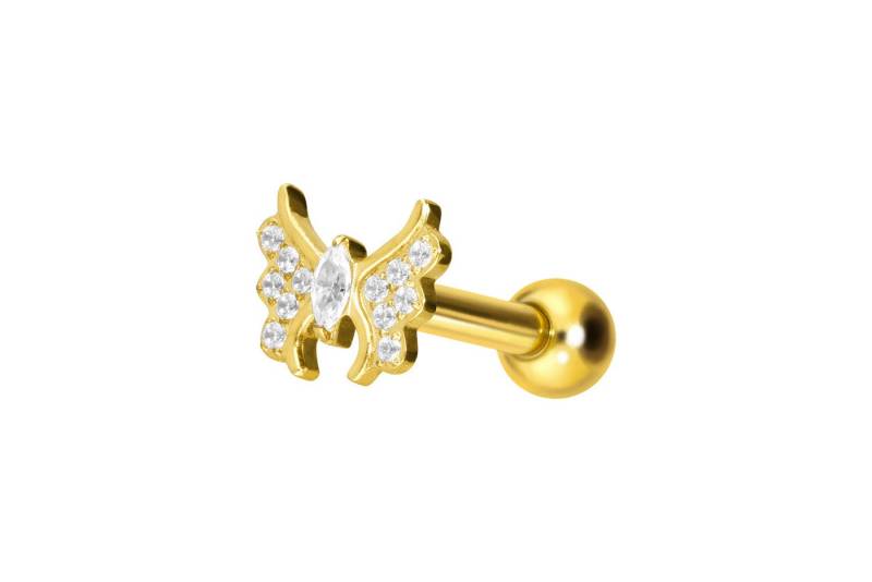 PIERCINGLINE Piercing-Set Titan Ohrpiercing mit Innengewinde KRISTALLSCHMETTERLING (Mini-Barbells, 1-tlg) von PIERCINGLINE