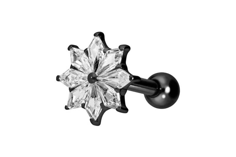 PIERCINGLINE Piercing-Set Titan Ohrpiercing mit Innengewinde KRISTALLSTERN (Mini-Barbells, 1-tlg) von PIERCINGLINE
