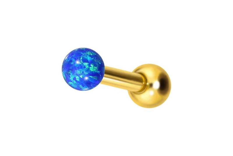 PIERCINGLINE Piercing-Set Titan Ohrpiercing mit Innengewinde SYNTHETISCHER OPAL (Mini-Barbells / 1 Stk) von PIERCINGLINE
