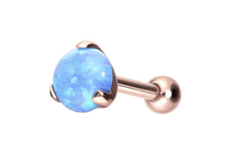 PIERCINGLINE Single-Ohrstecker Titan Ohrpiercing mit Innengewinde SYNTHETISCHER OPAL (Mini-Barbells / 1 Stk) von PIERCINGLINE