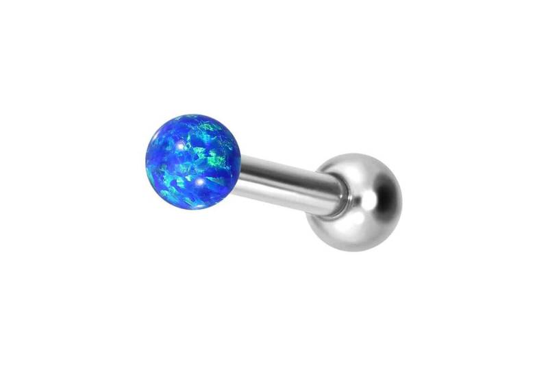 PIERCINGLINE Piercing-Set Titan Ohrpiercing mit Innengewinde SYNTHETISCHER OPAL (Mini-Barbells / 1 Stk) von PIERCINGLINE