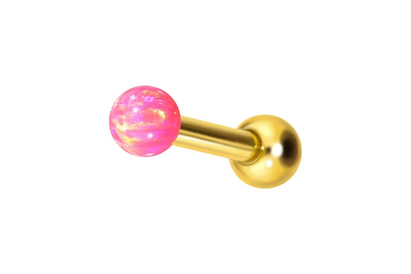 PIERCINGLINE Single-Ohrstecker Titan Ohrpiercing mit Innengewinde SYNTHETISCHER OPAL (Mini-Barbells / 1 Stk) von PIERCINGLINE