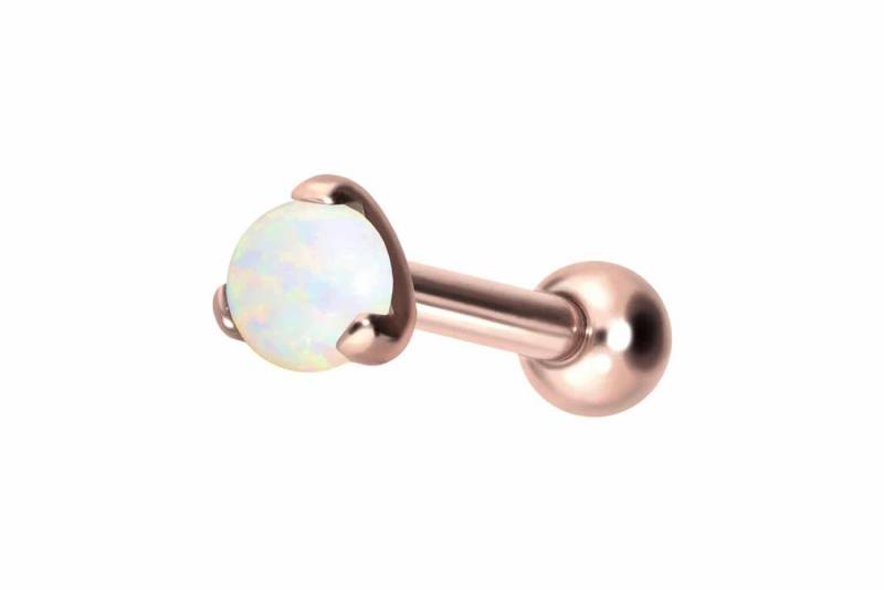 PIERCINGLINE Single-Ohrstecker Titan Ohrpiercing mit Innengewinde SYNTHETISCHER OPAL (Mini-Barbells / 1 Stk) von PIERCINGLINE