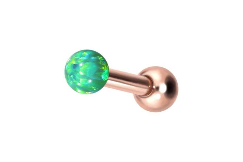 PIERCINGLINE Single-Ohrstecker (Mini-Barbells, Titan Ohrpiercing mit Innengewinde SYNTHETISCHER OPAL) von PIERCINGLINE