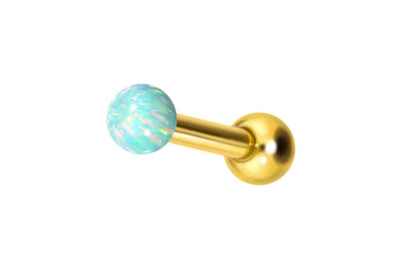 PIERCINGLINE Single-Ohrstecker (Mini-Barbells, Titan Ohrpiercing mit Innengewinde SYNTHETISCHER OPAL) von PIERCINGLINE