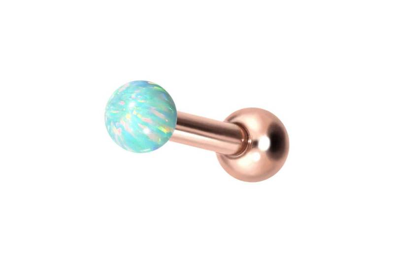 PIERCINGLINE Piercing-Set Titan Ohrpiercing mit Innengewinde SYNTHETISCHER OPAL (Mini-Barbells / 1 Stk) von PIERCINGLINE
