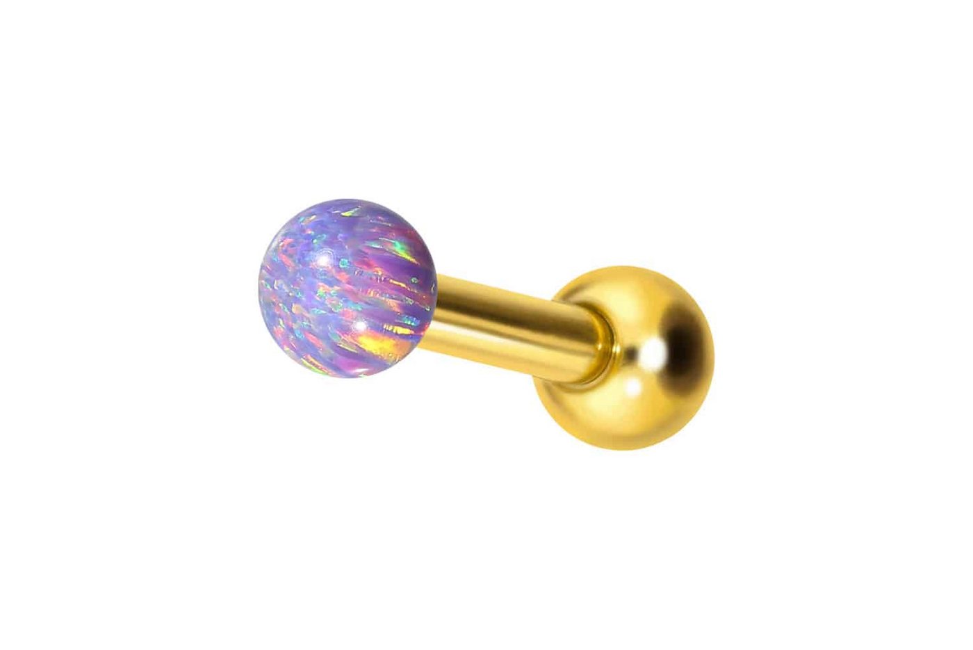PIERCINGLINE Single-Ohrstecker (Mini-Barbells, Titan Ohrpiercing mit Innengewinde SYNTHETISCHER OPAL) von PIERCINGLINE