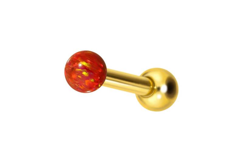 PIERCINGLINE Single-Ohrstecker (Mini-Barbells, Titan Ohrpiercing mit Innengewinde SYNTHETISCHER OPAL) von PIERCINGLINE