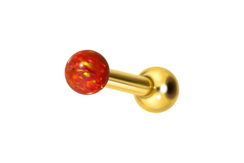 PIERCINGLINE Single-Ohrstecker Titan Ohrpiercing mit Innengewinde SYNTHETISCHER OPAL (Mini-Barbells / 1 Stk) von PIERCINGLINE