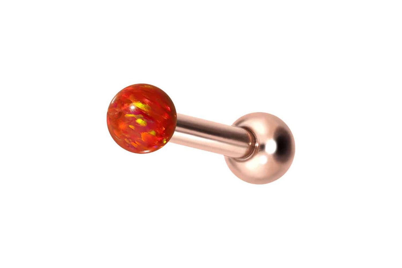 PIERCINGLINE Single-Ohrstecker Titan Ohrpiercing mit Innengewinde SYNTHETISCHER OPAL (Mini-Barbells / 1 Stk) von PIERCINGLINE