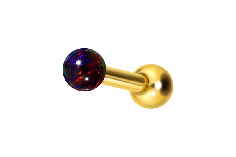 PIERCINGLINE Single-Ohrstecker (Mini-Barbells, Titan Ohrpiercing mit Innengewinde SYNTHETISCHER OPAL) von PIERCINGLINE