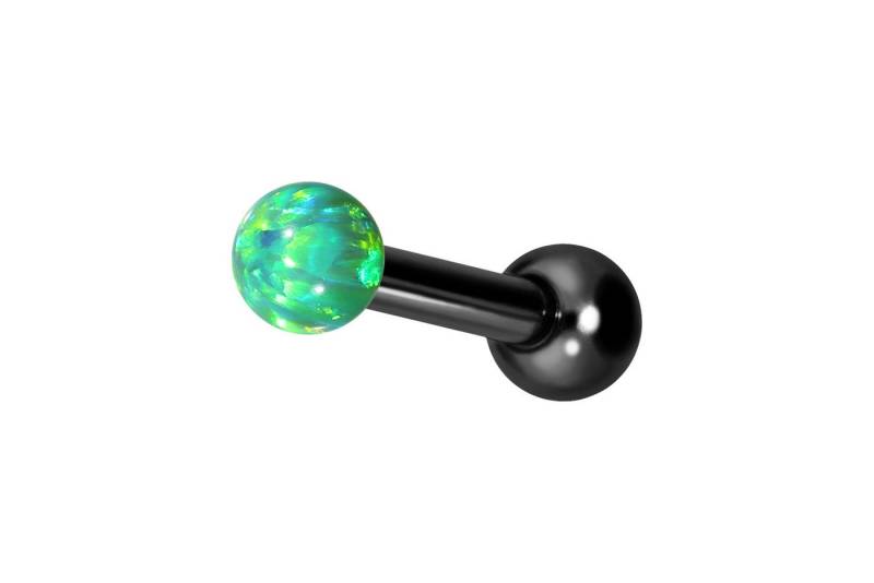 PIERCINGLINE Single-Ohrstecker (Mini-Barbells, Titan Ohrpiercing mit Innengewinde SYNTHETISCHER OPAL) von PIERCINGLINE