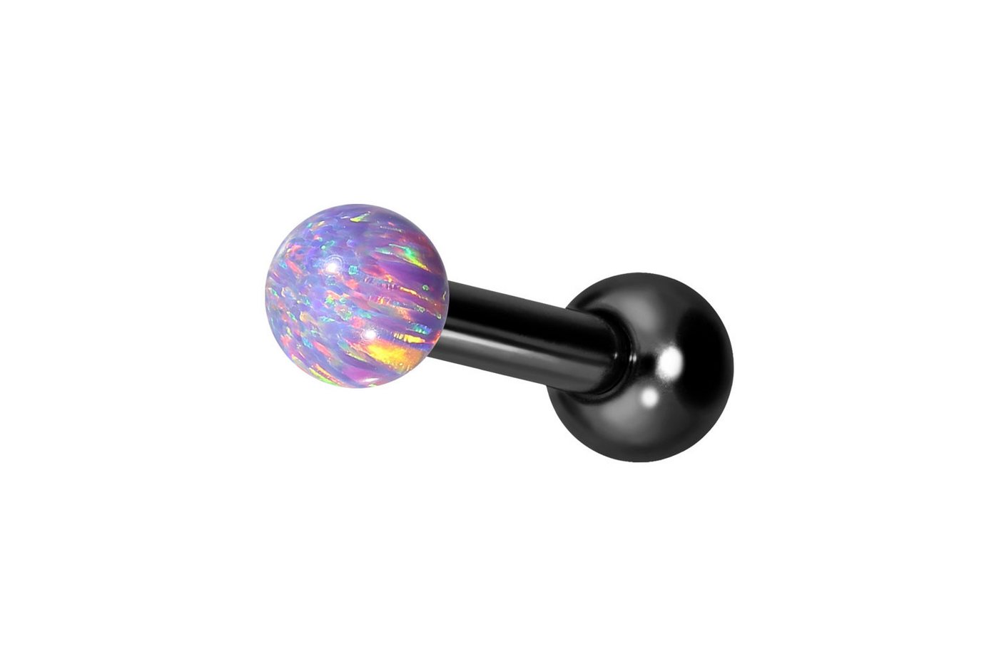 PIERCINGLINE Single-Ohrstecker Titan Ohrpiercing mit Innengewinde SYNTHETISCHER OPAL (Mini-Barbells / 1 Stk) von PIERCINGLINE