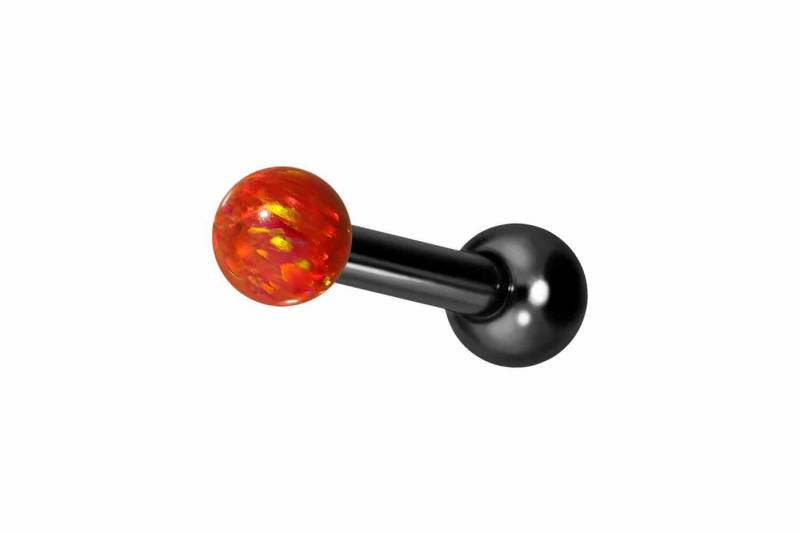 PIERCINGLINE Single-Ohrstecker Titan Ohrpiercing mit Innengewinde SYNTHETISCHER OPAL (Mini-Barbells / 1 Stk) von PIERCINGLINE