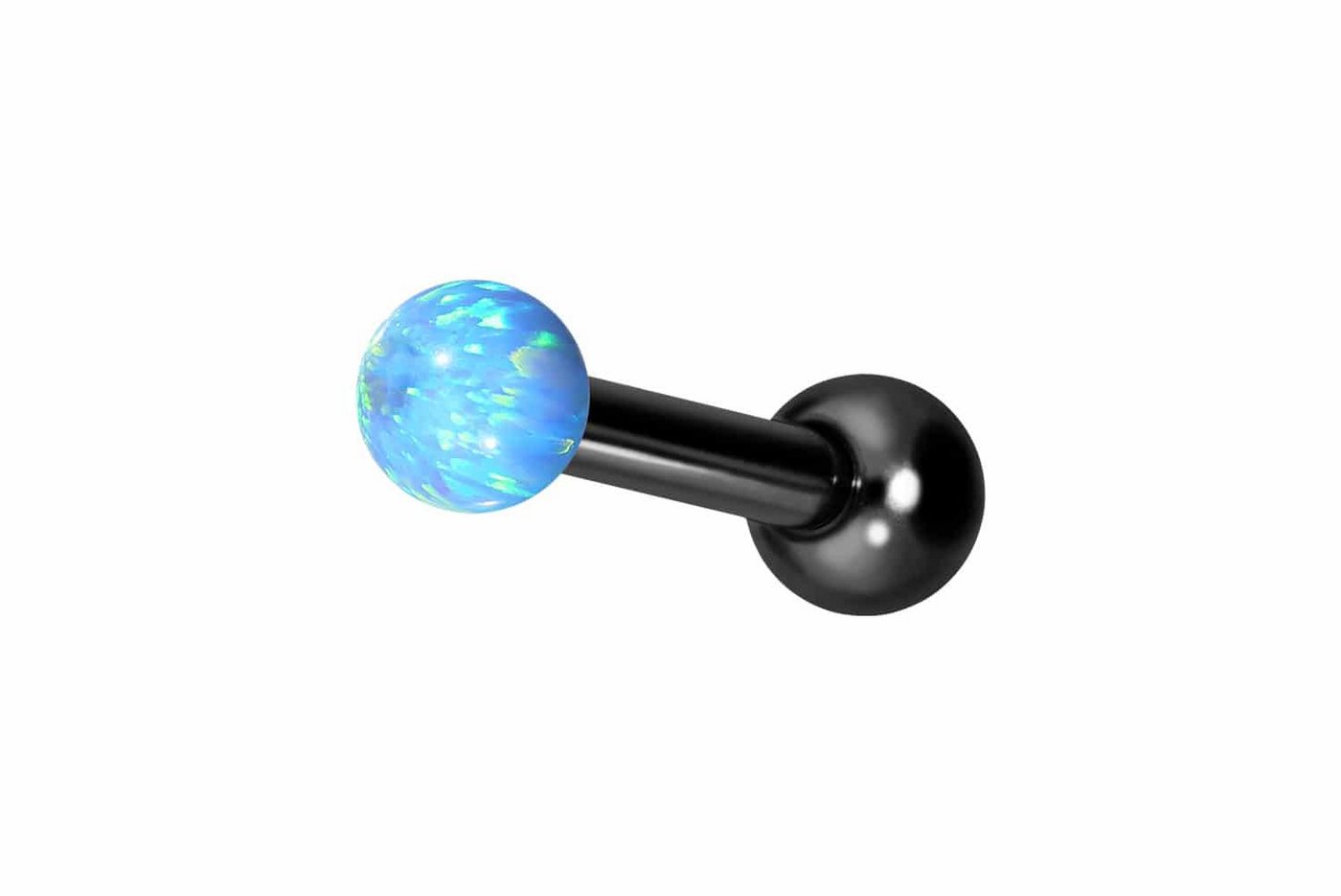 PIERCINGLINE Single-Ohrstecker Titan Ohrpiercing mit Innengewinde SYNTHETISCHER OPAL (Mini-Barbells / 1 Stk) von PIERCINGLINE