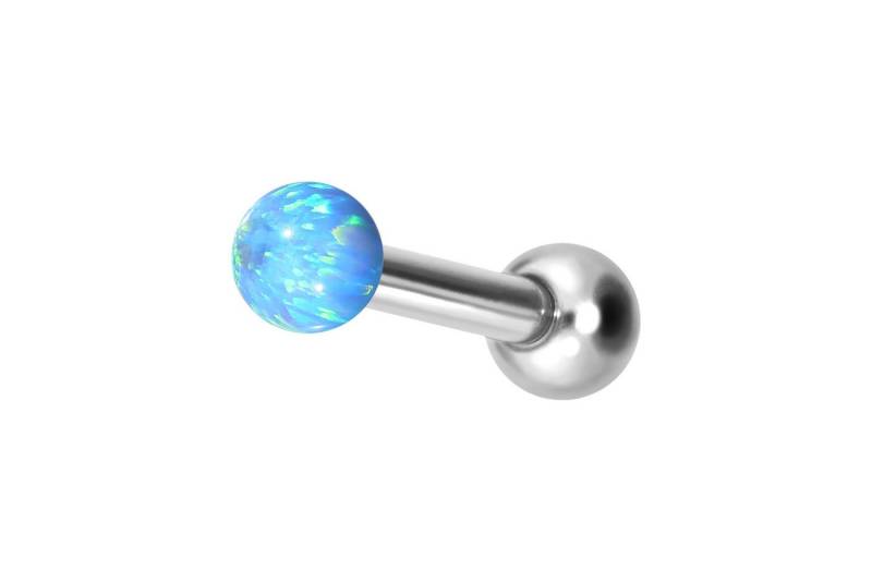 PIERCINGLINE Piercing-Set Titan Ohrpiercing mit Innengewinde SYNTHETISCHER OPAL (Mini-Barbells / 1 Stk) von PIERCINGLINE
