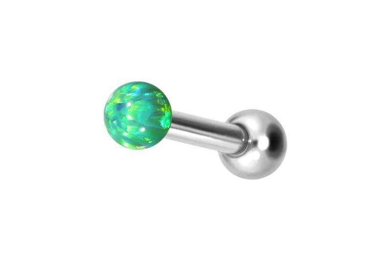 PIERCINGLINE Single-Ohrstecker (Mini-Barbells, Titan Ohrpiercing mit Innengewinde SYNTHETISCHER OPAL) von PIERCINGLINE