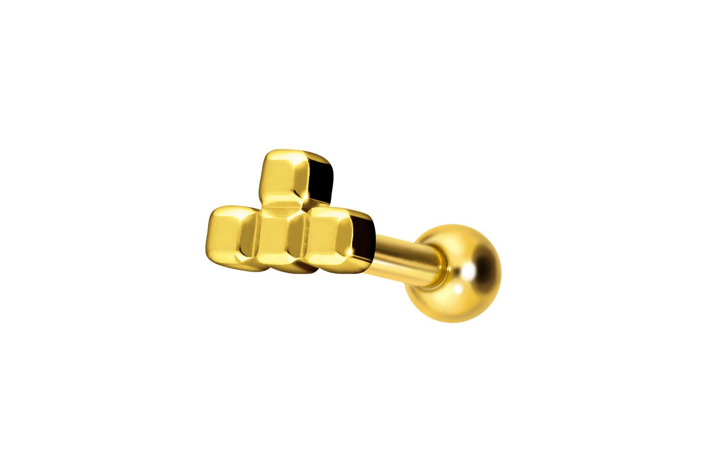 PIERCINGLINE Single-Ohrstecker Titan Ohrpiercing mit Innengewinde T-FORM (Mini-Barbells / 1 Stk) von PIERCINGLINE
