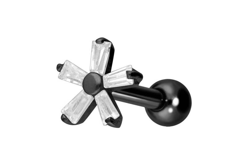 PIERCINGLINE Piercing-Set Titan Ohrpiercing mit Innengewinde KRISTALLBLUME (Mini-Barbells, 1-tlg) von PIERCINGLINE