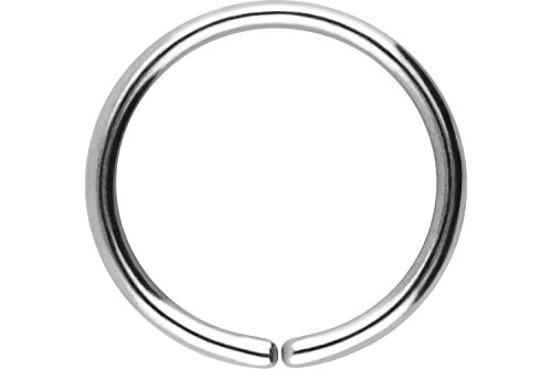 PIERCINGLINE Titan O-Ring biegbar offen Piercing Lippe Augenbraue Nase Ohr Silberfarben 0,8 x 6 mm von PIERCINGLINE