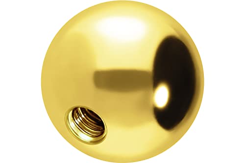 PIERCINGLINE Universelle Schraubkugel mit Innengewinde 18 KARAT GOLD Piercing Aufsätze Kugel Gelbgold 1,6 x 4 mm von PIERCINGLINE