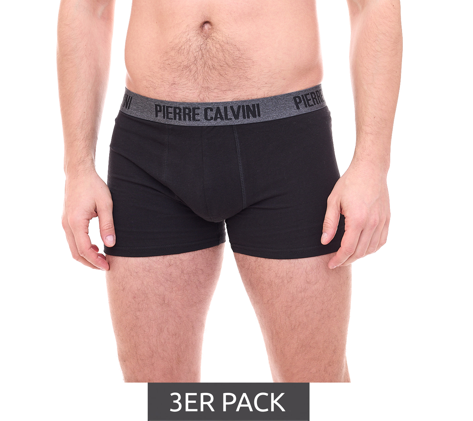 3er Pack PIERRE CALVINI Hipster Herren Boxershorts mit HyFRESH-Technologie Baumwoll-Shorts Schwarz von PIERRE CALVINI