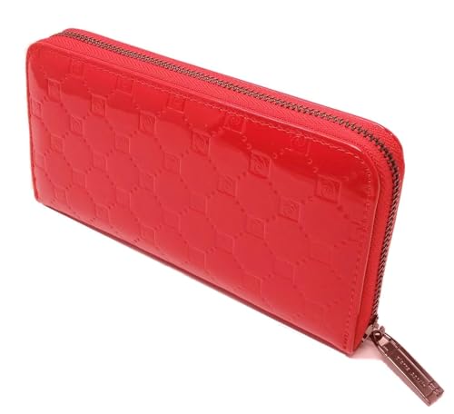 PIERRE CARDIN Damen Geldbörse Groß, Jenuos Geldbeutel Gross Lang Portmonee Portemonnaie Elegant Handtasche Geldbörsen Leder Geldtasche Viele Karten mit Reißverschluss-Tasche für Frauen (ROT) von PIERRE CARDIN