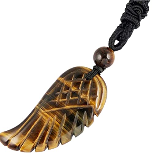 Halskette und Anhänger "Engelsflügel" Anhänger Halskette Stein Schmuck für Damen Herren mit Kordel … von PIERRETOILES