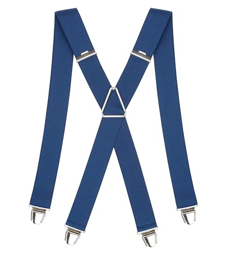 Pierrot Hosenträger für Herren Breit Made in Germany/France - Ultrastarker Gummizug & 4 Extra Starke X-Clips - Verstellbare Länge bis zu 130cm - Garantie auf Lebenszeit von Pierrot