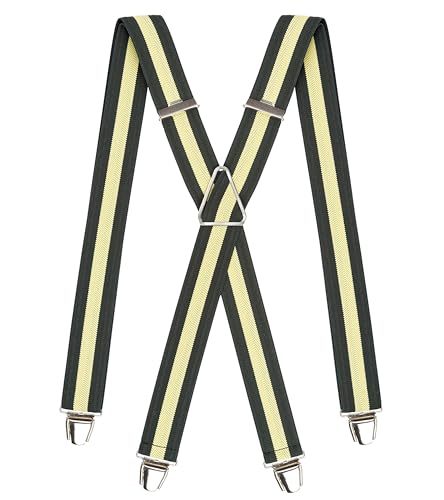 Pierrot Hosenträger für Herren Breit Made in Germany/France - Ultrastarker Gummizug & 4 Extra Starke X-Clips - Verstellbare Länge bis zu 130cm - Garantie auf Lebenszeit von Pierrot