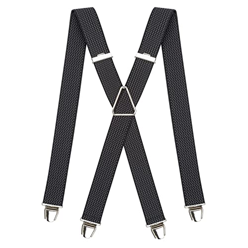 Pierrot Hosenträger für Herren Breit Made in Germany/France - Ultrastarker Gummizug & 4 Extra Starke X-Clips - Verstellbare Länge bis zu 130cm - Garantie auf Lebenszeit von Pierrot