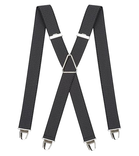 Pierrot Hosenträger für Herren Breit Made in Germany/France - Ultrastarker Gummizug & 4 Extra Starke X-Clips - Verstellbare Länge bis zu 130cm - Garantie auf Lebenszeit von Pierrot