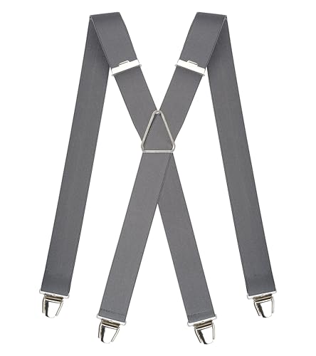 Pierrot Hosenträger für Herren Breit Made in Germany/France - Ultrastarker Gummizug & 4 Extra Starke X-Clips - Verstellbare Länge bis zu 130cm - Garantie auf Lebenszeit von Pierrot