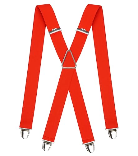 Pierrot Hosenträger für Herren Breit Made in Germany/France - Ultrastarker Gummizug & 4 Extra Starke X-Clips - Verstellbare Länge bis zu 130cm - Garantie auf Lebenszeit von Pierrot