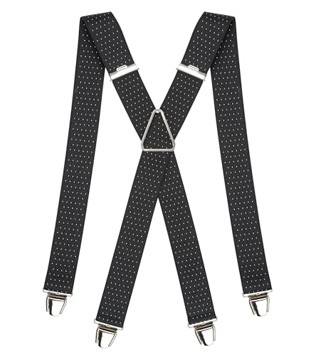 Pierrot Hosenträger für Herren Breit Made in Germany/France - Ultrastarker Gummizug & 4 Extra Starke X-Clips - Verstellbare Länge bis zu 130cm - Garantie auf Lebenszeit von Pierrot