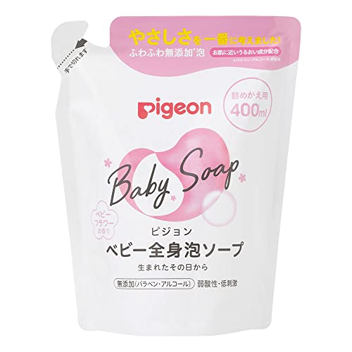 Pigeon Baby Whole Body Foam Soap 400ml - Refill - Baby Flower Scent von Pigeon