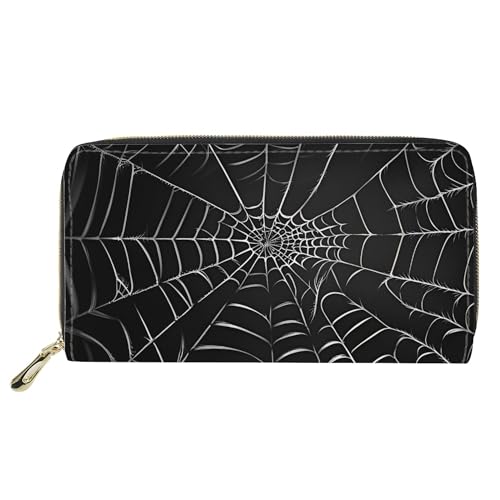 PIHNSDUA Damen Reißverschluss Clutch Lange Brieftasche Multifunktions Halter Organizer Geldbörse Handtaschen, Spinnennetz, Mode von PIHNSDUA