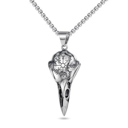 PIIMNT Wikinger Halskette Herren, Wikinger Schmuck Kette, Wikinger Deko Wikinger Anhänger, Wikinger Kette Cosplay Necklace Wikinger Geschenke Wikinger Geschenke Halskette für Junge von PIIMNT