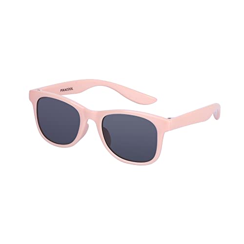 PIKACOOL Kinder Sonnenbrille mit Bügel UV400-schützender TPE-Rahmen für Jungen und Mädchen 4-10 Jahre alt, Rosa von PIKACOOL