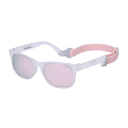 PIKACOOL Sonnenbrille für Babys, Kleinkinder, Mädchen, Jungen, mit Riemen, für Kinder von 0-24 Monaten, Transparentes von PIKACOOL