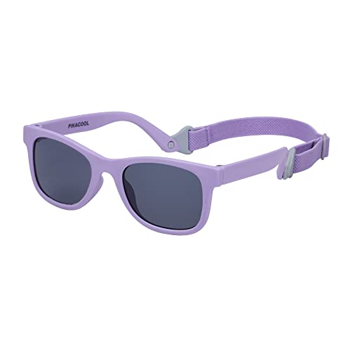 PIKACOOL Sonnenbrille für Babys, Kleinkinder, Mädchen, Jungen, mit Riemen, für Kinder von 0-24 Monaten, Violett von PIKACOOL