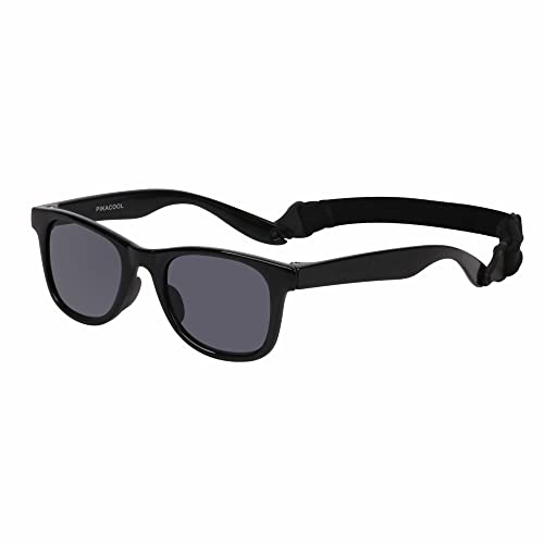 PIKACOOL Sonnenbrille mit Gurt für Kinder Jungen Mädchen Kleinkinder TPE-Rahmen UV400-Schutz geeignet für Kinder im Alter von 2–6 Jahren, Schwarz von PIKACOOL