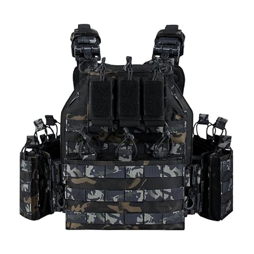 PIKEON Taktische Weste, Schnellverschluss, Airsoft-Weste für Herren, Outdoor, verstellbar, atmungsaktiv, Schwarz PIKEON Taktische Weste, Schnellverschluss, Airsoft-Weste für Herren, Outdoor, verstellbar, atmungsaktiv, Schwarz von PIKEON