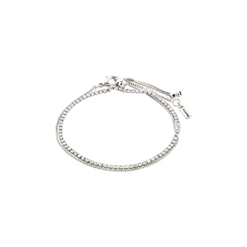 PILGRIM MILLE Kristall-Armband, 2-in-1-Set, versilbert von PILGRIM
