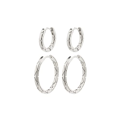 PILGRIM BLOSSOM recycelte Creolen, 2-in-1-Set, versilbert PILGRIM BLOSSOM recycelte Creolen, 2-in-1-Set, versilbert von PILGRIM