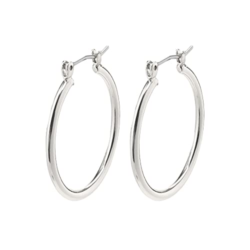 Pilgrim Layla Silber Creolen für Damen und Mädchen (versilbert, 40 mm) von PILGRIM