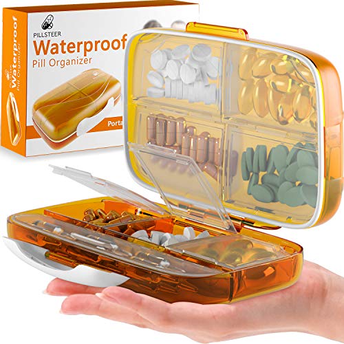PILLSTEER Travel Pill Organizer Medicine Dispenser - Waterproof Pill Boxes and Organizer - Portable Vitamin Container Holder - 8 Large Compartments for Medication and Supplements PILLSTEER Travel Pill Organizer Medicine Dispenser - Waterproof Pill Boxes and Organizer - Portable Vitamin Container Holder - 8 Large Compartments for Medication and Supplements von PILLSTEER