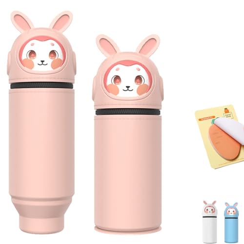 PILUZEAT 2 in1 Federmäppchen aus Weichem Silikon mit Aufklebern Schulmäppchen Tiere niedlicher Stifthalter für Jungen Mädchen Einziehbarer Stiftbox Schulbedarf Schreibwaren Teenager 1-5 klasse von PILUZEAT