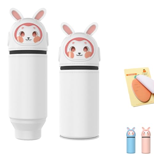 PILUZEAT 2 in1 Federmäppchen aus Weichem Silikon mit Aufklebern Schulmäppchen Tiere niedlicher Stifthalter für Jungen Mädchen Einziehbarer Stiftbox Schulbedarf Schreibwaren Teenager 1-5 klasse von PILUZEAT