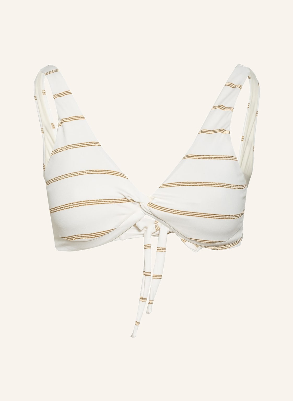 Pilyq Bralette-Bikini-Top Golden Stripe weiss von PILYQ